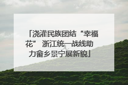 浇灌民族团结“幸福花” 浙江统一战线助力畲乡景宁展新貌