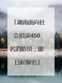 湖南面向社会招录450名消防员，即日起报名