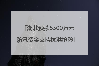 湖北预拨5500万元防汛资金支持抗洪抢险