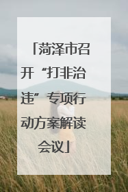 菏泽市召开“打非治违”专项行动方案解读会议
