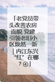 老党员带头改善农房面貌 党建引领老旧小区焕然一新｜内江东兴“红”在哪？④
