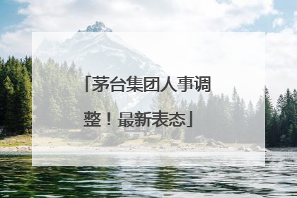 茅台集团人事调整！最新表态