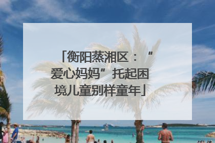 衡阳蒸湘区：“爱心妈妈”托起困境儿童别样童年