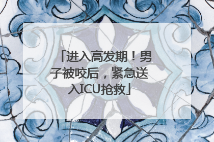 进入高发期！男子被咬后，紧急送入ICU抢救