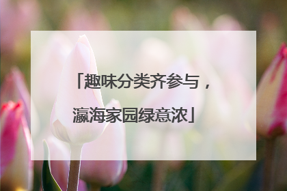 趣味分类齐参与，瀛海家园绿意浓