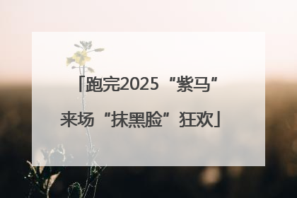 跑完2025“紫马” 来场“抹黑脸”狂欢