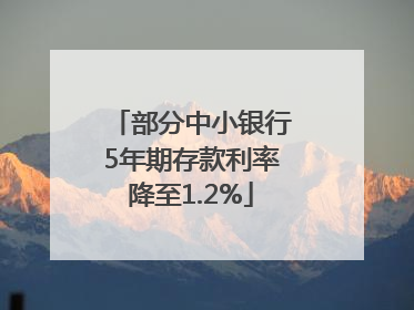 部分中小银行5年期存款利率降至1.2%