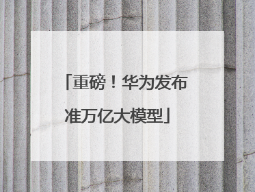 重磅！华为发布准万亿大模型