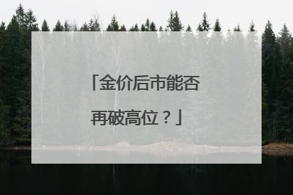 金价后市能否再破高位？