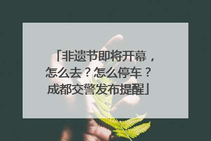 非遗节即将开幕，怎么去？怎么停车？成都交警发布提醒