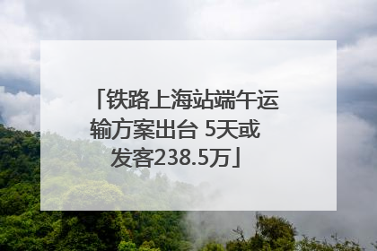 铁路上海站端午运输方案出台 5天或发客238.5万
