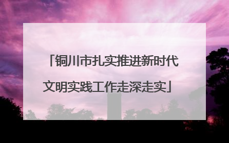 铜川市扎实推进新时代文明实践工作走深走实