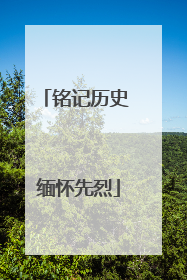 铭记历史 缅怀先烈