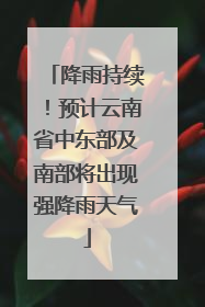 降雨持续！预计云南省中东部及南部将出现强降雨天气