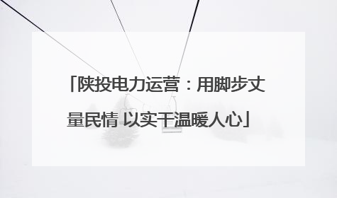 陕投电力运营：用脚步丈量民情 以实干温暖人心