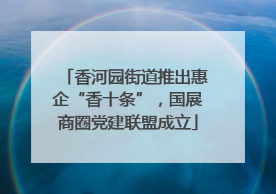 香河园街道推出惠企“香十条”，国展商圈党建联盟成立