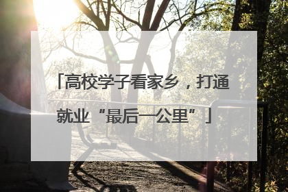 高校学子看家乡，打通就业“最后一公里”
