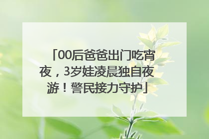 00后爸爸出门吃宵夜，3岁娃凌晨独自夜游！警民接力守护