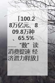 100.28万亿元、809.8万种、65.5%……“数”读消费提速 经济潜力释放