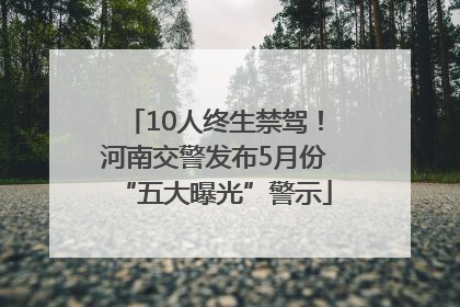 10人终生禁驾！河南交警发布5月份“五大曝光”警示