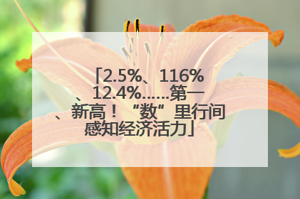 2.5%、116%、12.4%……第一、新高！“数”里行间感知经济活力