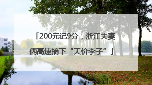 200元记9分，浙江夫妻俩高速摘下“天价李子”