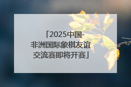 2025中国-非洲国际象棋友谊交流赛即将开赛