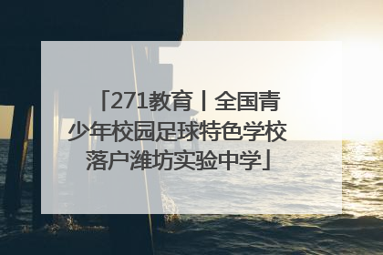 271教育丨全国青少年校园足球特色学校落户潍坊实验中学