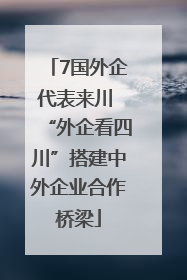 7国外企代表来川 “外企看四川”搭建中外企业合作桥梁