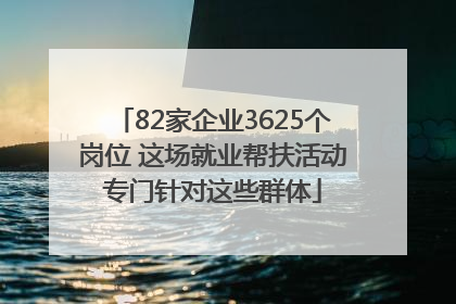 82家企业3625个岗位 这场就业帮扶活动专门针对这些群体