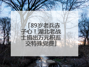 89岁老兵赤子心！湖北老战士捐出万元积蓄交特殊党费