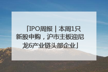 IPO周报｜本周1只新股申购，沪市主板迎尼龙6产业链头部企业
